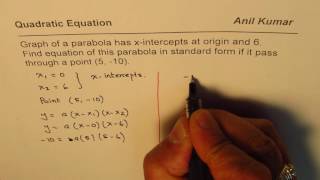 Equation of Parabola from two X Intercepts and a Point [upl. by Erdnaek]