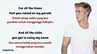 Love Yourself  Justin Bieber  Lirik Terjemahan [upl. by Attenreb]