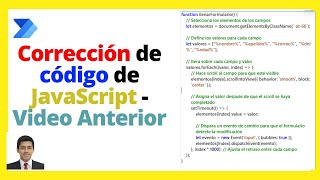 Correccion de codigo JavaScrip  Video de rellenar formulario con JavaScript [upl. by Esyak]