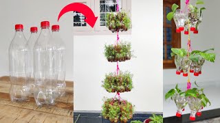 How to make an amazing vertical garden using plastic bottles  Hanging plant pots  Gardening ideas [upl. by Sacks]