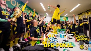 Inside DFBCup wild celebrations from the dressing room  Leipzig  BVB 14 [upl. by Dowdell]