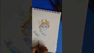 Krishna ji 🙏ANartgalleryart drawing painting shorts short trending [upl. by Elleval200]