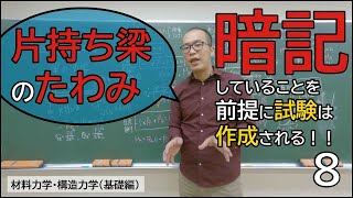 片持ち梁のたわみ【材料力学・構造力学08】（基礎編） [upl. by Melleta]