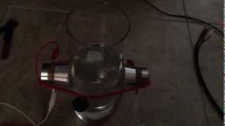 Sonoluminescence 001  Cavitation using 2 transducers Multibubble [upl. by Tellford]