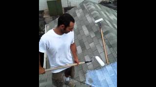 How to seal amp waterproof roof with a clear elastomeric [upl. by Tova]