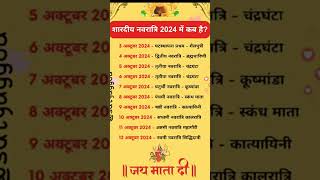 शारदीय नवरात्र कब से शुरू है Navratri Kitne tarikh se hai Navratri Vrat 2024 shorts krishna yt [upl. by Sussi212]