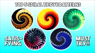 TOP 5 Spiral Tie Dye Patterns Tutorial by Tali at Kulay [upl. by Millman]