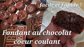 RECETTE FONDANT au CHOCOLAT et son COEUR COULANT Facile rapide et inratable chocolat recette [upl. by Ihel]