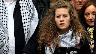 Palestinian Activist Ahed Tamimi Arrested by Israel on Suspicion of Inciting Terrorism  WSJ News [upl. by Poliard]