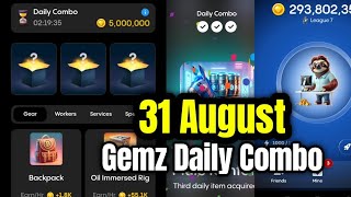 Gemz Daily Combo 31 August  Gemz Daily Code 31 August  Daily Combo Today [upl. by Ihsoyim]