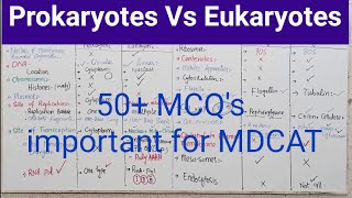 412 Difference between Prokaryotic cell and Eukaryotic Cell  Prokaryotes vs Eukaryotes For MdCat [upl. by Eirlav887]