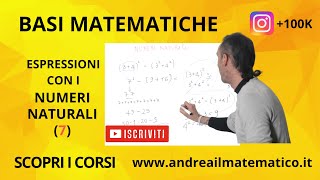 Espressioni con i NUMERI NATURALI 7  BASI MATEMATICHE [upl. by Brindle]