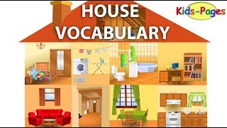 House vocabulary Parts of the House Rooms in the House House Objects and Furniture [upl. by Ranice]