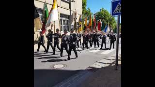 Peiner Freischießen bringen der Fahnen vom neuen zum alten Rathaus [upl. by Arramat]