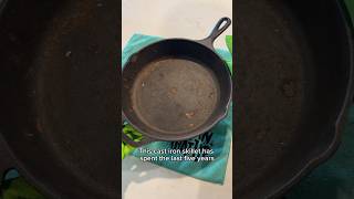 I restored this rusty cast iron pan diy howto satisfying [upl. by Aitital]