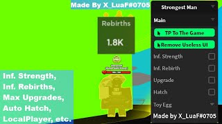 Strongest Man Simulator Script  Inf Strength Rebirths Upgrades Auto Hatch LocalPlayer etc [upl. by Devan]