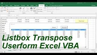 Listbox Transpose Userform Excel VBA [upl. by Anaitat]