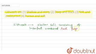 Lithosols are \n\n1 Shallow and stony\n\n2 Deep and black\n\n3 Soft and moisturous\n\n4 [upl. by Acimad564]