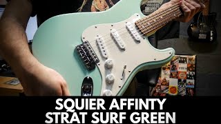 Squier By Fender Affinity Stratocaster Surf Green Review [upl. by Egdamlat]