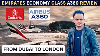 Emirates Economy Class from Dubai to London A380 Flight Review [upl. by Noemad]