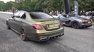 BRABUS MercedesAMG E63 S 4Matic vs Audi R8 V10 Spyder Performance [upl. by Assirrem325]