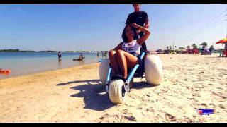 Hippocampe Floating Beach Wheelchair Sand Balloon Tires from Top Mobility [upl. by Roberson960]