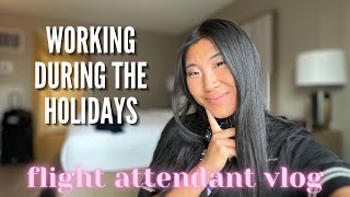 FLIGHT ATTENDANT VLOG working during the holidays [upl. by Ayahsal611]