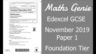 Edexcel GCSE Maths November 2019 1F Exam Paper Walkthrough [upl. by Anilys155]