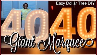 How To Make Large 5FT Marquee Numbers With Lights  Dollar Tree DIY Birthday Décor With Foam Boards [upl. by Shem230]