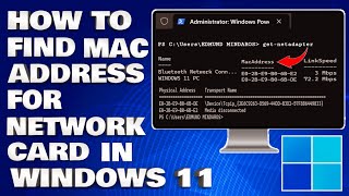 How To Find Mac Address For Network Card in Windows 1110 Guide [upl. by Ennaeilsel]