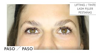 Lifting de pestañas  tinte  lash filler pestañas perfectas paso a paso tutorial [upl. by Hteb]