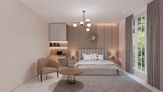 Sketchup interior design 61 How to make a bedroom design and render enscape [upl. by Faubion]