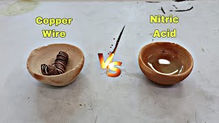 Nitric Acid vs Copper Wire Experiment  Nitric Acid में डालते ही तांबे का तार गायब होने लगा  ⚠️ [upl. by Eeslehc]