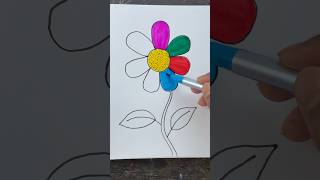 DIY Rainbow 🌈 Flowers 🌼😱 Art art shorts ytshorts creative diy kids [upl. by Selie]