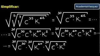 Radicación con Expresiones Algebraicas Ejercicio 5 [upl. by Enellij]