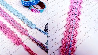 CROCHET BOOKMARK STEP BY STEP TUTORIAL Easy amp quick crochet bookmark [upl. by Mayhs]