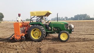 John Deere 5060e 60hp on 8ft rotery seeder [upl. by Anitsirhk]