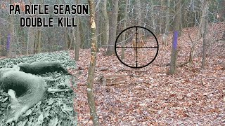 PA RIFLE SEASON DOUBLE KILL From the Same Stand [upl. by Erl659]