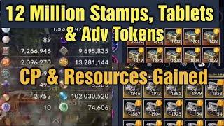 Black Desert Mobile 12 Million Boss Stamps Tablets amp Adventure Tokens Used CP amp Resources Gained [upl. by Zeb326]