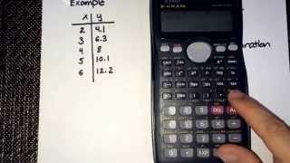 Correlation coefficient r amp coefficient of determination r2 using the calculator CASIO fx991 [upl. by Bouchier]