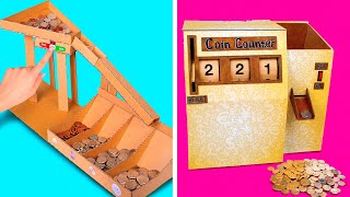 Sort And Count COINS like a PRO  How To Make DIY Cardboard Coin Counter And Sorting Machine💰 [upl. by Ardnod]