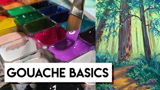 Gouache painting BASICS for ABSOLUTE BEGINNERS ✶ Skillshare Class [upl. by Dutchman296]