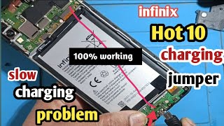 infinix hot 10 charging jumper  infinix hot 10 slow charging solution [upl. by Gino]