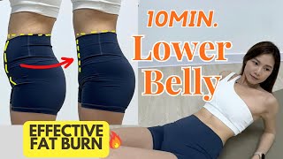 Easy amp Effective Lower Belly Fat Burn 🔥 Get your Flat Belly 10 mins workout  No equipment [upl. by Adnol]