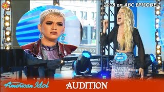 Koby Had Katy say quotYOU DONT SING A SONG LIKE THATquot  Audition American Idol 2018 Episode 1 [upl. by Kaete]