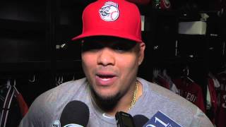 quotToday he was unbelievablequot Reds catcher Pena on Cueto [upl. by Gipson]