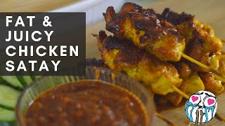 EASY Malaysian Chicken Satay Skewer Recipe using a flat pan [upl. by Negrom]