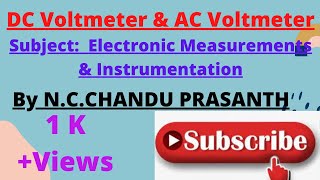 DC Voltmeter and AC Voltmeter  Electronic Measurements and Instrumentation [upl. by Vachil]