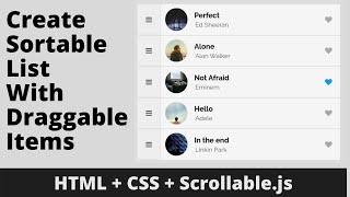 How to Create Sortable List With Draggable Items using HTML CSS amp JavaScript  Sortablejs [upl. by Alexandros]