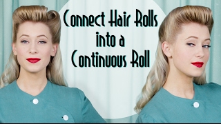 Continuous Roll 1940s Vintage Hairstyle Tutorial using Victory Rolls [upl. by Naes]